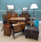 ASSORTED OCCASIONAL FURNITURE, comprising reproduction bow-front four drawer chest, rectangular