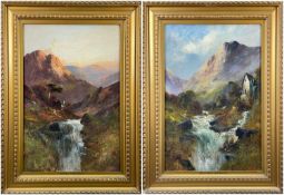 F. WALTERS (19th Century) oil on canvas - 'Eventide, Strathpeffer, Inverness', and 'Early Morn