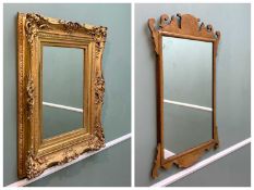 LATE VICTORIAN GILT GESSO FRAME, with shell and acanthus scrolled corners, later inset with mirror