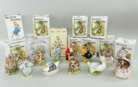 JOHN BESWICK / ROYAL DOULTON BOXED BEATRIX POTTER FIGURES to include 'Rebecca Puddleduck', 'Mrs