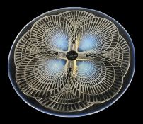 RENE LALIQUE 'COQUILLES' OPALINE GLASS DISH, c. 1924, wheel engraved signature, 'R.Lalique,
