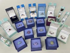 ASSORTED MODERN SILVER FASHION RINGS, all hallmarked, boxed (20)