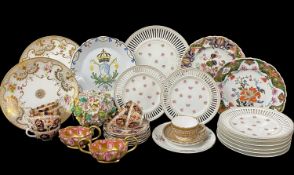 PARCEL OF MIXED CHINA, to include two early Mason's Ironstone china plates, Continental dessert