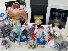STAR WARS REPLICA MEDALS & FIGURES, two 'A New Hope' yavin medal of bravery (one box with COA), a