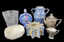 VARIOUS CHINA & GLASS to include 19th Century Royal Worcester porcelain bowl, having a reticulated