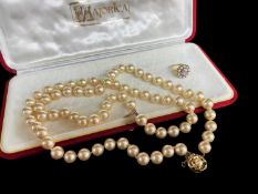 ESTATE JEWELLERY comprising 9ct gold amethyst and pearl cluster ring, ring size L, 4.3gms,