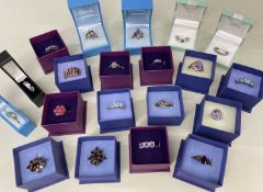 ASSORTED MODERN SILVER FASHION RINGS, all hallmarked, boxed (20)
