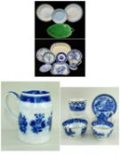 GROUP OF WELSH POTTERY, comprising Swansea Cambrian cabbage leaf moulded tankard. with tapering