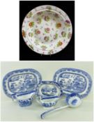 SWANSEA BASIN FROM THE 'MARINO BALLROOM' SERVICE circa 1815, naively painted in bright enamels