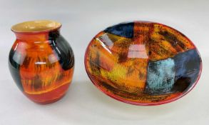 POOLE POTTERY 'GEMSTONES' PATTERN LIVING GLAZE CONICAL BOWL with maker's mark to base, 34cms