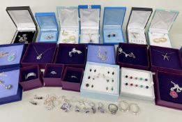 ASSORTED SILVER JEWELLERY, comprising, necklaces, rings, and earrings (qty)