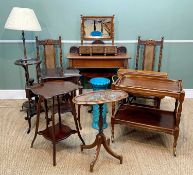 ASSORTED OCCASIONAL FURNITURE comprising dressing table mirror with dress base, Victorian wine table