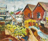 KATHLEEN WINIFRED ANDERSON (South African, 1878-1968) oil on board - entitled ‘3, Building the Storm