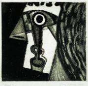 ‡ JOHN VIVIAN ROBERTS (Welsh, 1923-2003) etching - abstract, ‘Head I’, 16.5 x 16.5cms Provenance: