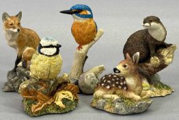 BORDER FINE ARTS SOCIETY SMALL ANIMAL FIGURES (5) - Vantage Point SRE 1, Stream Sentinel SRE 2,