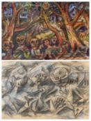 HELEN M STEINTHAL (British 1911 - 1991) a pen, ink and pencil sketch titled - 'The Vivisection',