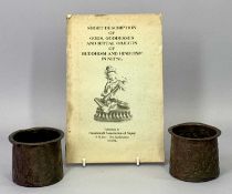 BUDDHIST COPPER CIRCULAR DRINKING VESSELS, A PAIR - Tibet or Nepal, 19th century, with chased and