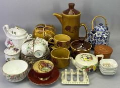 ROYAL WORCESTER 'PALISSY' CASUAL TABLEWARE TEA SERVICE - mid-century with 'cave painting bull'