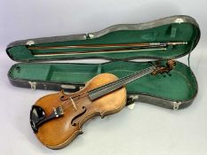 CONSERVATORY VIOLIN - two piece back, 37cms L, overall L 60cms, circa 1900 stamped 'Conservatory