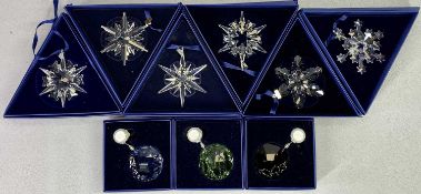 SWAROVSKI CRYSTAL SOCIETY - three Christmas Tree decorations, 905542, 905545 and 1003284, all with