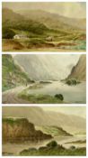 G W MORRISON watercolours (3) - 'Doo Lough Mayo', signed lower right and titled lower left, 25 x