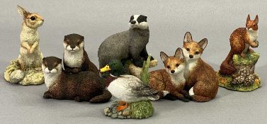 BORDER FINE ARTS SMALL ANIMAL FIGURES - B0913 Woodland Ramble, B1105 Drake, B0660 Water Babies,