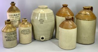STONEWARE BARREL 'ANSELLS BREWERY LIMITED, ASTON BREWERY, BIRMINGHAM', 43cms H, another similar with