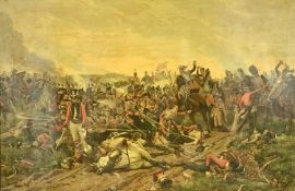 OLEOGRAPH late 19th century - Napoleonic battle scene, 64.5 x 96.5cms