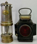 VINTAGE BLACK METAL CASED RAILWAY RED ILLUMINATING TAIL LIGHT 'Dependence', by J & R Oldfield Ltd,