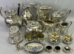 SILVER PLATED BRITANNIA METAL & EPNS TABLEWARE & SMALL SILVER GROUP - to include a bright cut four