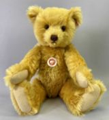 STEIFF GOLD BLONDE TEDDY BEAR - (941/3000), with 'press and listen' music box, 38cms tall, boxed