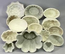CERAMIC JELLY MOULDS COLLECTION - late 19th century, cream glazed, makers including Shelley