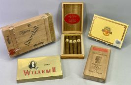 CIGARS COLLECTION - all unopened in boxes, Churchill Morning Cigars 25, Tabacalera Conde de Guell