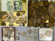 BRITISH & CONTINENTAL VINTAGE COIN COLLECTION to include 2ozt of British pre 1948 half silver and