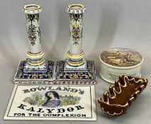 T J & J MAYER LONGPORT a rare mid 19th century rectangular advertising plaque 'Rowlands Kalydor