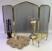 ART NOUVEAU PEWTER TWO-HANDLED VASE - of elongated shaped cylindrical design embossed with