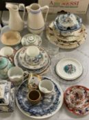 A CORONA WARE TUREEN & COVER of small dimensions decorated with flowers and with flower finial,