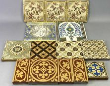 MINTONS CHINA WORKS - ceramic tile decorated with floral motifs, 20.5cms sq, similar tile