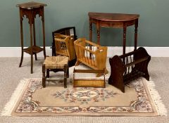 FURNITURE ASSORTMENT (7) - to include two magazine racks, planter stand, half moon table, string