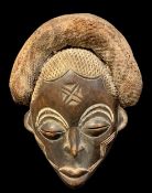 CHOKWE MASK, fibre coiffure, 35cm h