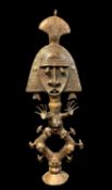 KOTA STYLE METAL ALLOY FIGURE OF A RELIQUARY GUARDIAN, 102cm H