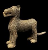 BENIN STYLE METAL ALLOY LEOPARD, 77cm length