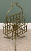 CIRCA 1900 ALL BRASS FOUR SECTION MAGAZINE RACK STAND - 82cms H, 40cms W, 27cms D