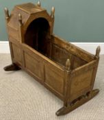 19th CENTURY ROCKING CRIB/CRADLE - in scumbled pine, 74cms H, 92cms W, 56cms D