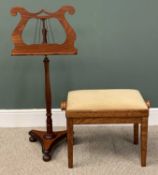 MUSIC INTEREST - an ornate reproduction music stand, 110cms H, 46cms W and a good modern rectangular