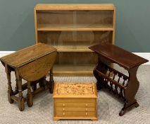 FURNITURE ASSORTMENT - to include light wood glass door bookcase, 86cms H, 92cms W, 22cms D, small