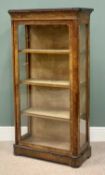 VICTORIAN FIGURED WALNUT & EBONIZED DISPLAY SIDE CABINET - having a single door, three interior