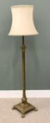 VINTAGE CORINTHIAN COLUMN BRASS RISE & FALL STANDARD LAMP - on a square stepped base with paw