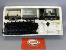 MAMOD LIVE STEAM TRAIN SET comprising SL1 Locomotive, open wagon, lumber truck and twenty sections