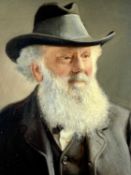 ATTRIBUTED TO C E BUTLER oil on panel - late 19th/early 20th century portrait of a bearded man